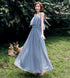 Bridesmaid Dress Elegant Tulle Ankle Length Gown With Elastic Waistband And Appliques Bridesmaid Dresses