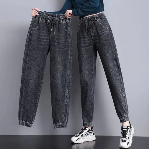 High Waist Denim Harlan Pants for Women Casual Ankle Length