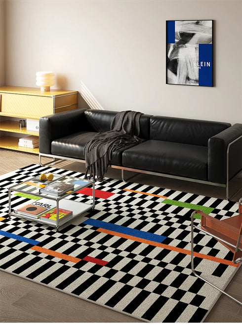 Modern Fashion Striped Area Rugs for Living Room and Bedroom Non-Slip Floor Mat