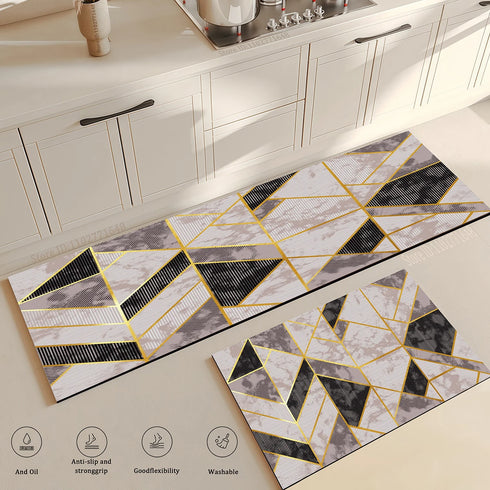 Waterproof Oilproof Kitchen Rug Antislip Large Floor Mat Soft Cozy Doormat