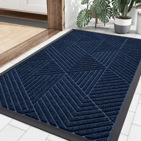 Absorbent Low Profile Entryway Rug Non-Slip Washable Welcome Mat for Heavy Duty Use