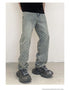 Black Men's Designer Jeans Straight Leg Baggy Denim Trousers