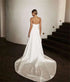 Chic White Satin Mermaid Wedding Dresses with Long Train