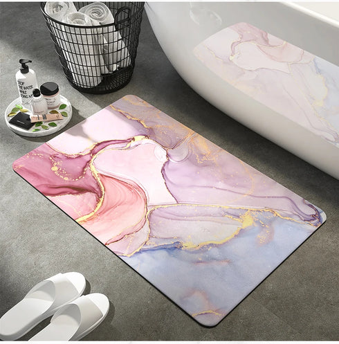 Luxury Nordic Diatomite Bath Mat Anti Slip Super Absorbent Quick Dry Floor Mat