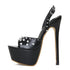 Sexy Peep Toe Platform Sandals Rivet Buckle Strappy Heels