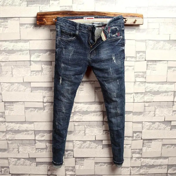 Fashion Casual Jeans for Men Denim Pencil Pants Stretch Skinny