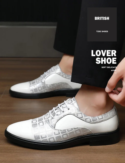 Elegant Men's Dress Shoes for Formal Occasions - Stylish PU Leather Slip-On Business Footwear for Weddings and Parties