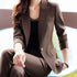 Korean Elegant Casual Blazer Coat and Flare Pants Two-Piece Women's Suit Set for Autumn/Winter Fashion