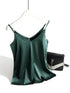 Spaghetti Strap Satin Silk Tank Top Women Sleeveless Halter V Neck Camisole Summer Casual Cami