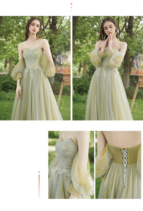 Strapless Applique Tulle Bridesmaid Dress With Floral Embellishments Evening Gown