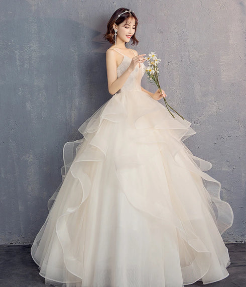 Custom Wedding Dress Lace Up Back Floor Length Gown Built In Bra Floral Print Draped Organza Plus Size Bridal Gown