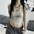 Ethereal Eyes Suspender Vest: Women's Y2k Retro Summer Fashion Top