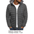 Oversized Men's Detachable Hat Padded Hooded Cardigan with Drawstring - Thick Warm Winter Jacket Outerwear for Casual Style