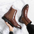 Elegant Genuine Leather Ankle Boots for Men - Stylish Casual Business Footwear