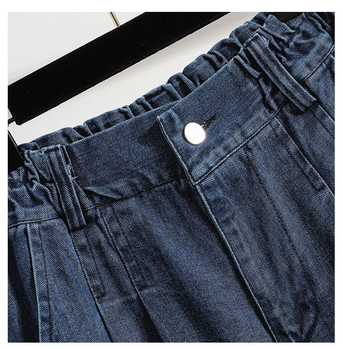 Women Casual Jeans Korean Style Streetwear Loose High Waist Denim Pants