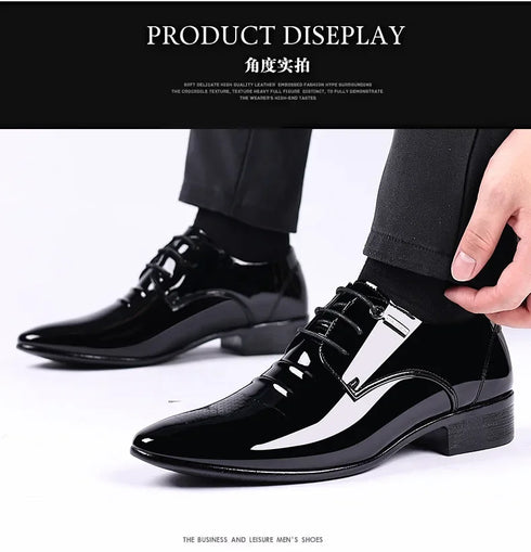 Elegant Oxford Leather Shoes for Men - Breathable and Comfortable Formal Flats for Office, Weddings, and Daily Wear - Perfect Plus Size Business Footwear with Pointed Toe Design
