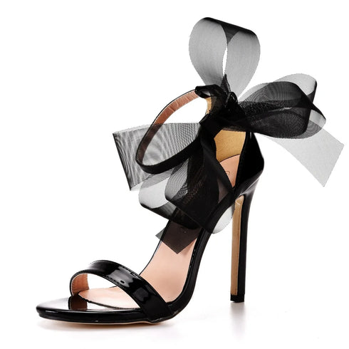 Elegant Women's Sandals with Pointed Toe and Butterfly Knot for Wedding and Office Wear