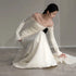 Long Sleeved Light Wedding Dress Elegant Off The Shoulder Mermaid Gown