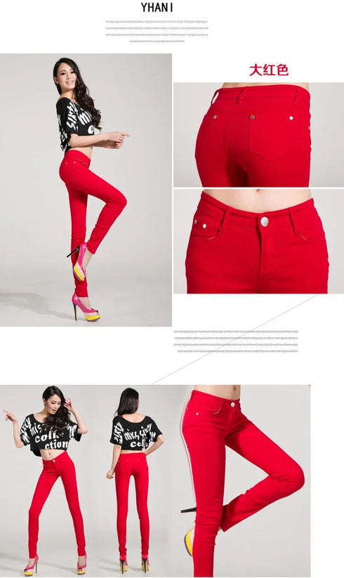 Candy Color Women's Straight Leg Jeans - Versatile Stretch Denim Pants for All Seasons, Perfect for Fall Outfits with Jeans and Homecoming Styles