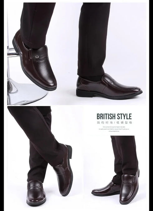 Leather Men Formal Shoes Slip On Dress Moccasins Breathable Luxury Loafers