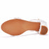 Elegant Pearl Lace Bridal Sandals with 7CM Thick Heels for Women
