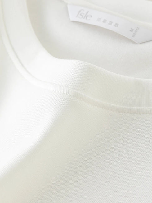 FSLE【4 Colors】Women Round Neck Casual Grey Summer T-Shirt Black Cotton Square Neck Short Sleeve Elastic Tees 24FS12797+24FS12798