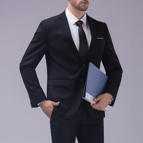 Elegant Formal Men's Wedding Suit Set with Classic Business Coats