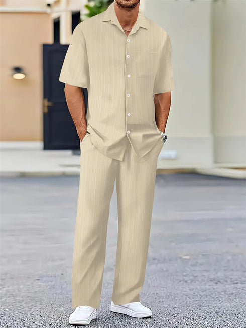 Men's Summer Business Casual Shirt and Pants Set