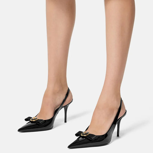 French Temperament Bow Pointed Toe Thin Heels For Women