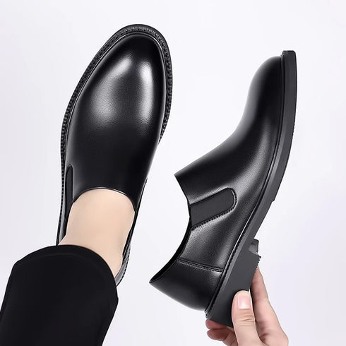 Stylish Men's Oxford Dress Shoes for Business, Weddings, and Office Wear - Elegant Genuine Leather Slip-On Loafers for Casual Occasions