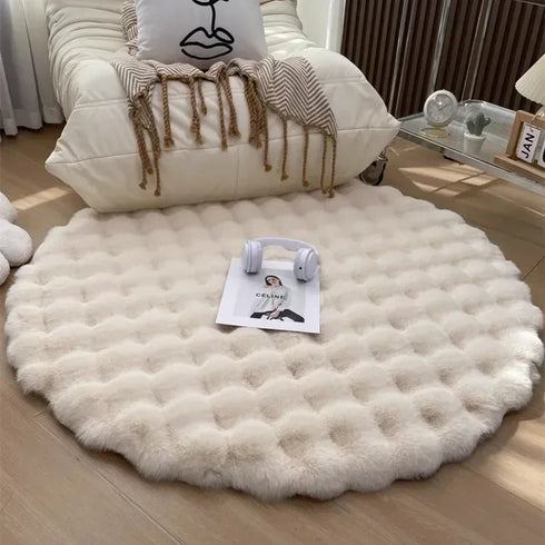 Nordic Round Carpets Plush Floor Mat Soft Area Rugs Shaggy Indoor Decor