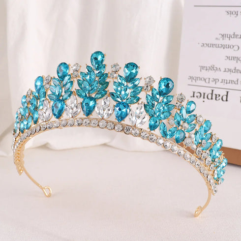 Baroque Crystal Bridal Tiara Headband - Elegant Rhinestone Hair Jewelry for Women