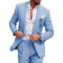 Elegant Men's Linen Suit Set - 2 Piece One Button Slim Fit for Smart Casual Events and Year-Round Style