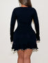 Knitted Ruffle Mini Dress for Women Elegant Bodycon Knit Sweater Dress for Autumn Winter