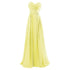 Strapless A-Line Chiffon Bridesmaid Dress With Beading Crystals and Pleats Corset Back