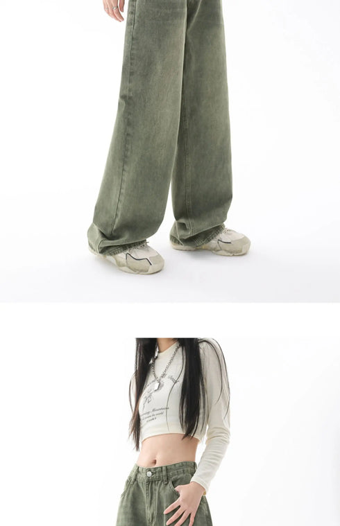 Chic High Waist Loose Straight Leg Women's Jeans for Effortless Streetwear Style - Ideal for Casual Y2K Fashion and Fall Outfit Inspiration