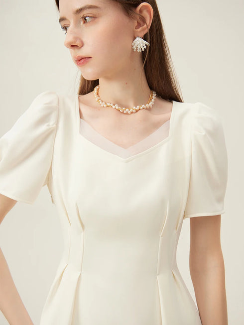 FSLE Swan Dress French Style High Waist Dress for Women