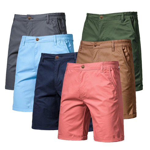 Men Summer Casual Business Shorts Elastic Waist Gym Running Shorts