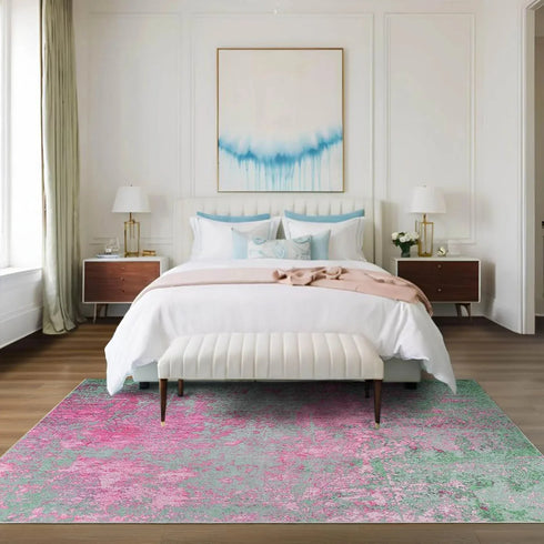 Faux Cashmere Printed Carpet Abstract Collection Soft Modern Rugs for Living Room Bedroom Home Decor