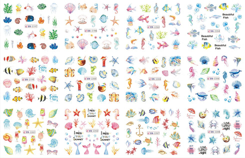 12 Floral Patterns Summer Nail Water Decals - Daffodils, Lilies, and Tulips for Stunning Nail Art Transfers and DIY Manicure Accessories