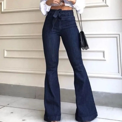 Flare Jeans for Women - High Waist Slim Fit Streetwear Pants with Zipper Fly and Flat Pockets, Perfect for Fall Outfits with Jeans and Stylish Outfits Ideas