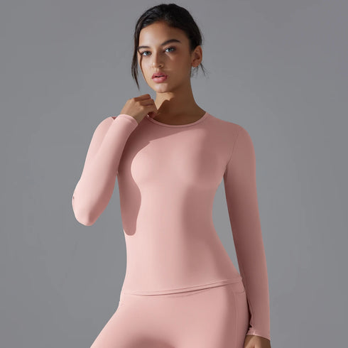 Yoga Shirts for Women Long Sleeve Winter Fitness Running Gym Workout Dry Fit Breathable Sports Top