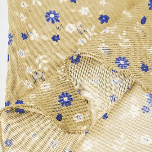 Floral Print Frills Mesh Crop Top Women Sweet Summer Tank Vest Camisole Korean Fashion