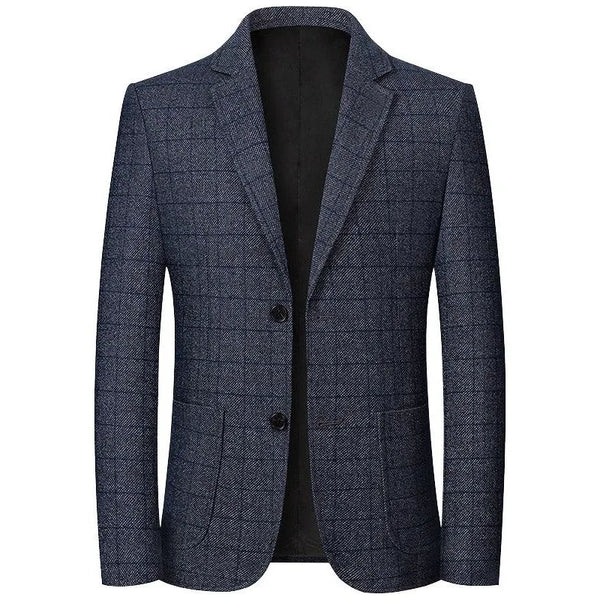 Stylish Men's Plaid Blazers for Spring and Autumn – Smart Casual Formal Suits Jackets with Slim Fit Design and Turn Down Collar for Effortless Outerwear Elegance