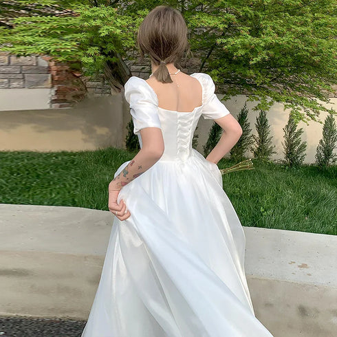 White Sweat Princess Wedding Dress for Banquet Ball Prom