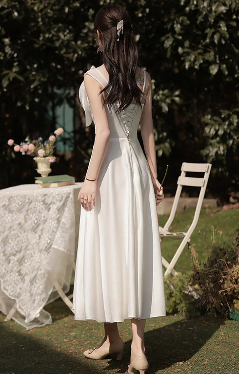Bridesmaid Dress Floor Length Jersey Gown With Ruched Bow Sweetheart Neckline For Wedding Party Dress