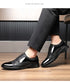 Elegant Men's Dress Shoes for Formal Occasions - Stylish PU Leather Slip-On Business Footwear for Weddings and Parties