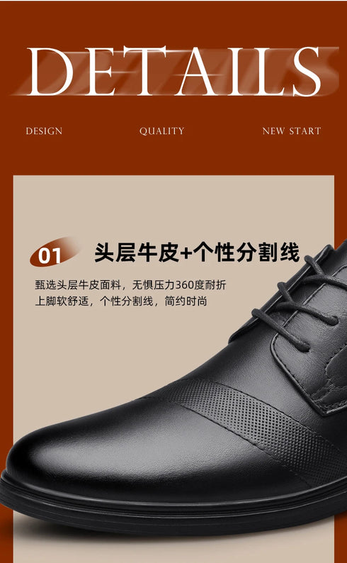 Genuine Leather Casual Business Shoes for Men Leisure Derby Footwear