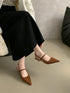 Elegant Pointed Toe Slingback Sandals Low Heel Mules
