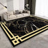 European Style Luxury Gold Area Rug Abstract Texture Washable Living Room Carpet